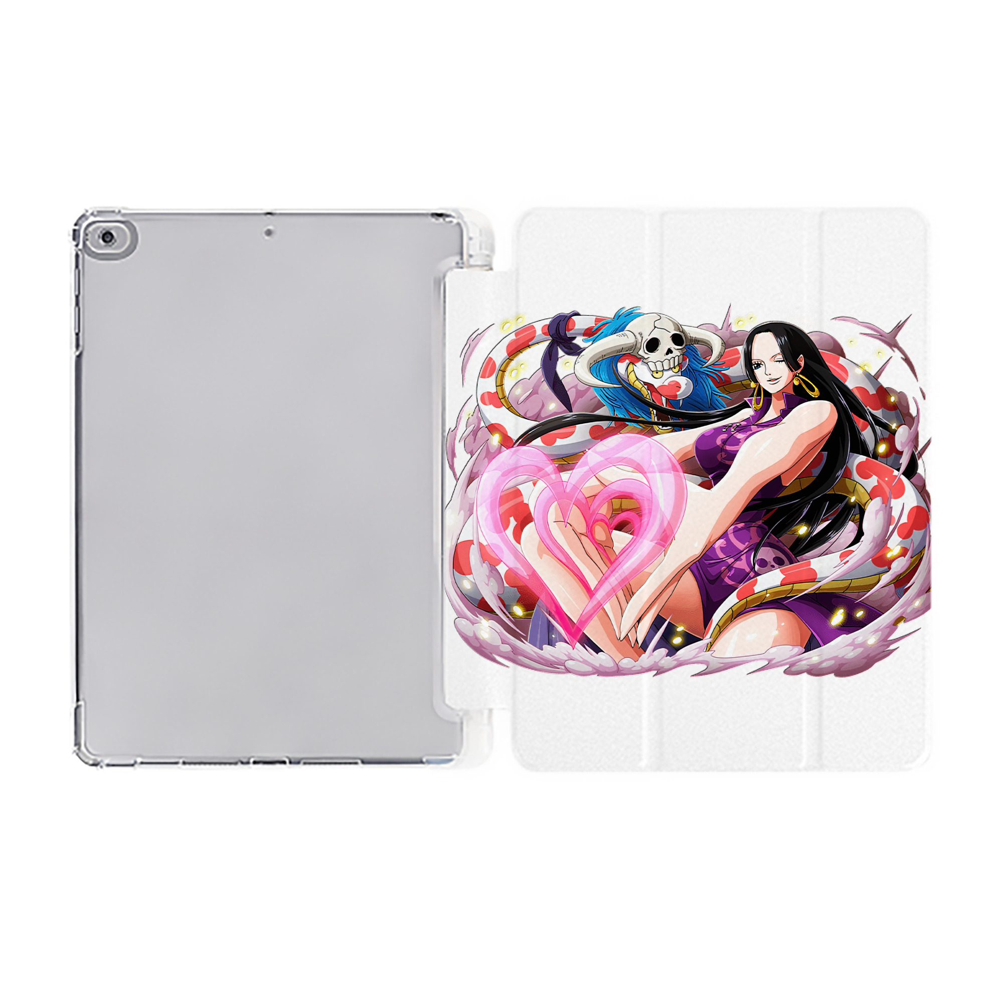 （画像用） ワンピース ボア・ハンコック ONE PIECE Boa·Hancock IPad ケース ペン収納付き 三つ折りスタンド PUレザー×シリコン 対応機種9.5/10.5/10.9インチ